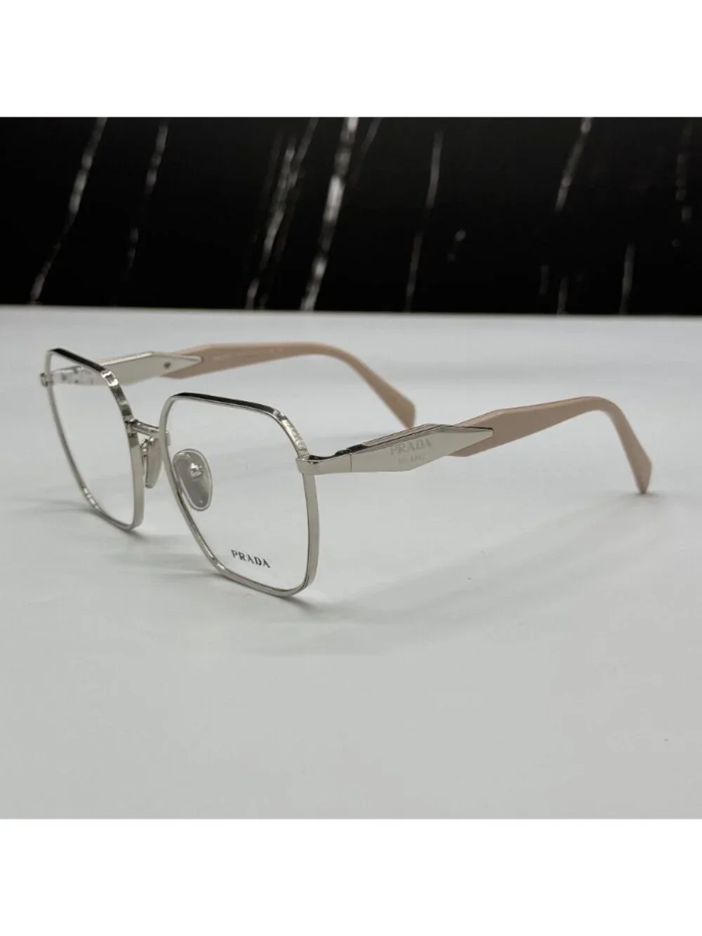 NWT Prada PR56ZV 1BC1O1 Silver Beige Women Eyeglasses PR 56ZV
